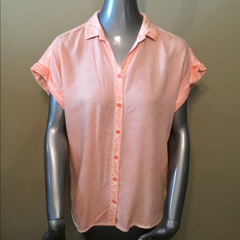 BLL NY peach tie dye 100% viscose blouse top